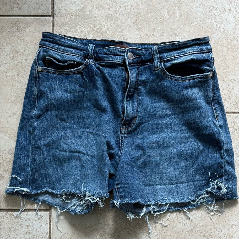 Judy Blue Distressed Blue Jean Shorts